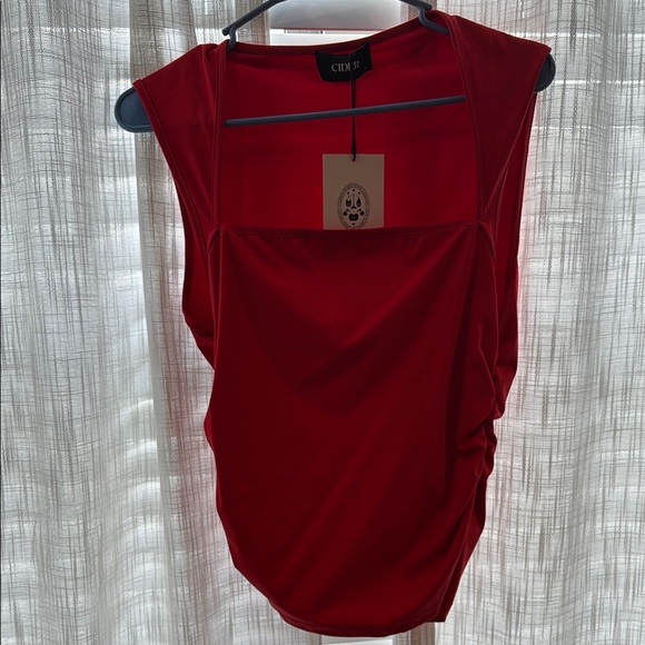 Cider Red Ruched Tank Top - Picture 2 of 3
